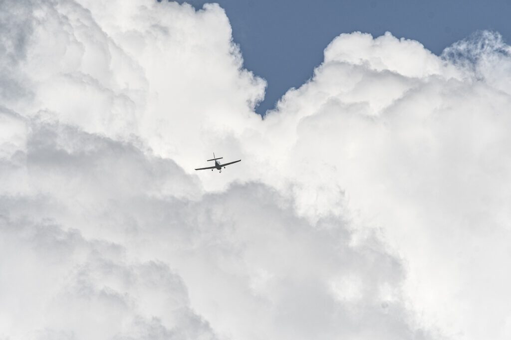 clouds, aircraft, plane